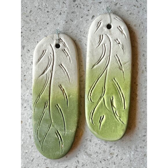 Handcrafted Loon Bird Sculpture Wind Chime With Ceramic Leaves & Natural Driftwo - Picture 12 of 16